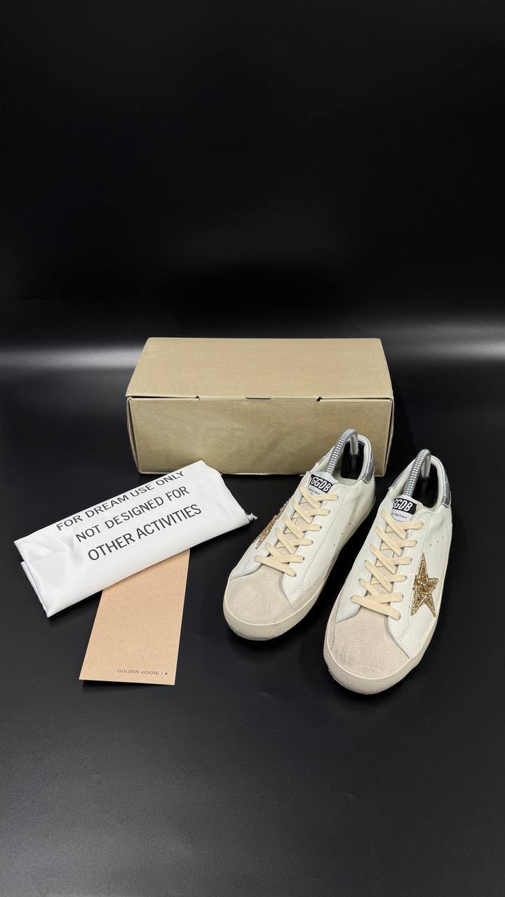 Golden Goose Super-Star with Glitter Star.