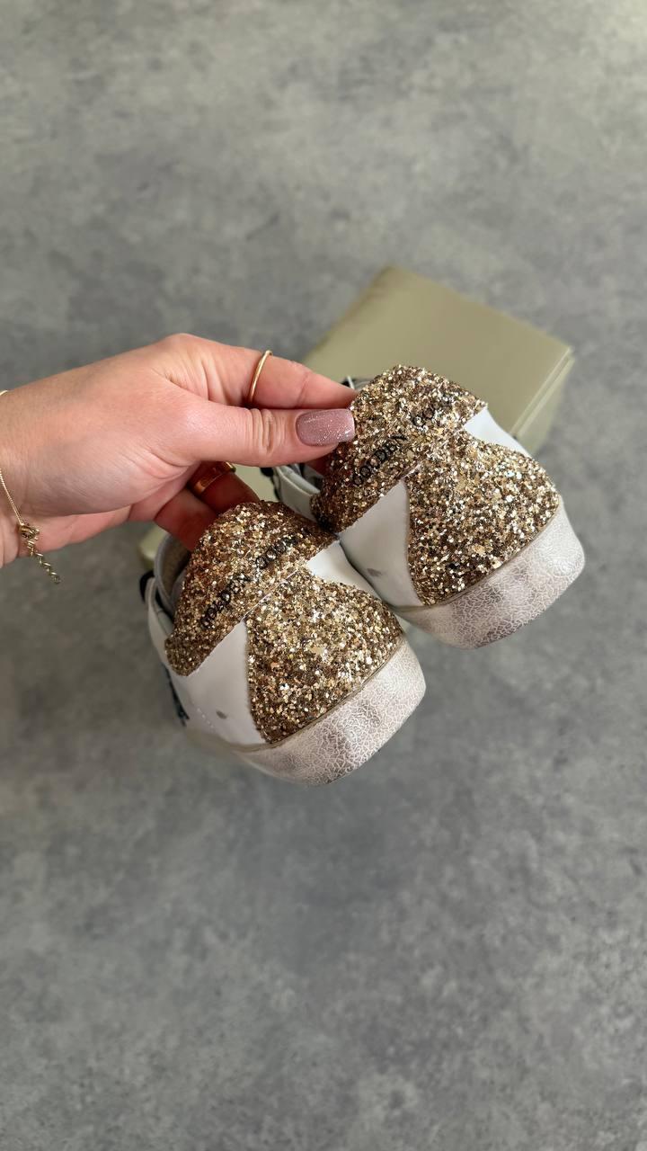 Golden Goose Siyah Bağcıklı ve Glitter Detaylı Superstar