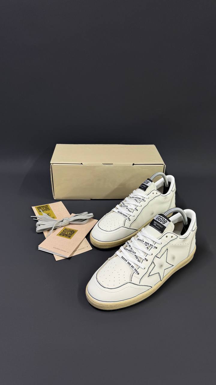 Golden Goose Ball Star White Leather Sneake