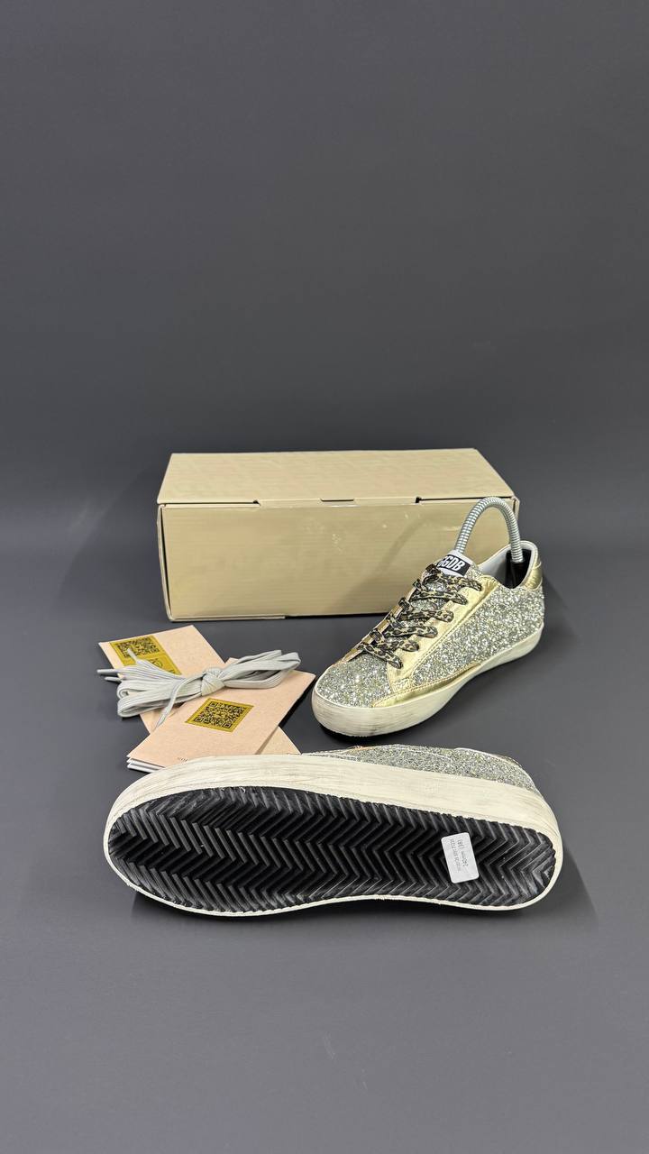Golden Goose Super-Star Glitter & Leather Sneaker