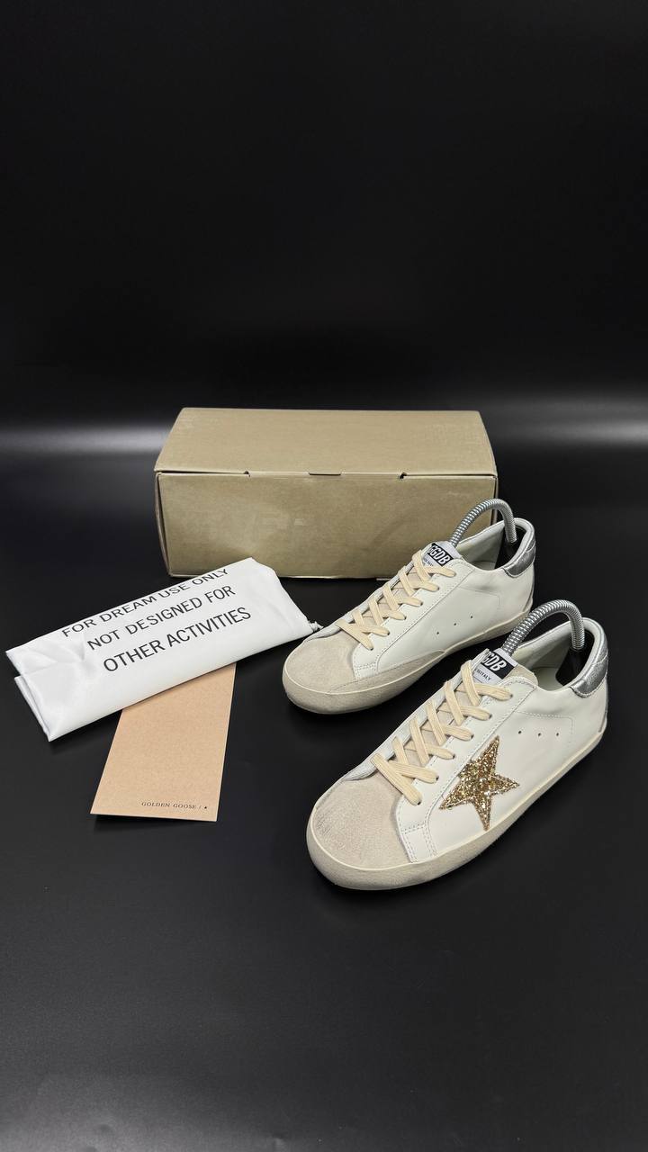 Golden Goose Super-Star with Glitter Star.